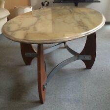 Tisch, Couch-/Esstisch, Onyxmarmor, Hellbeige/mehrfarbig, marmoriert, oval