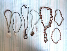 Konvolut Modeschmuck - Halsketten 7 Stück - 1 Paar Ohrstecker silber