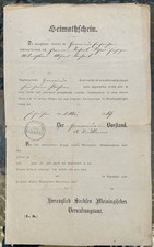 Heimatschein herzogtum - heimatschein,