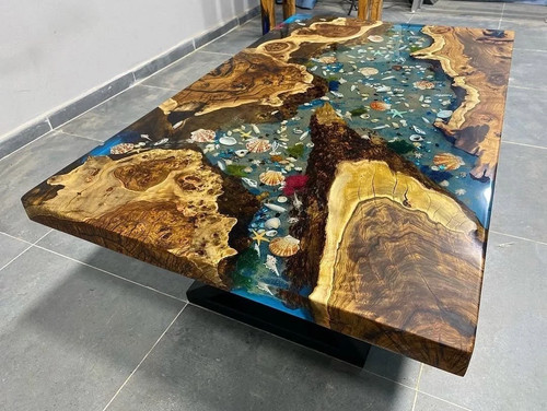 Ocean epoxy river table live - river,