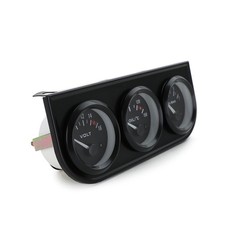 Zusatz Instrumente 3er Set Öltemperatur Volt Öldruck Youngtimer Retro Schwarz