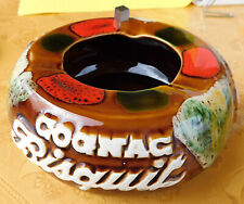 COGNAC BISCUIT aus Keramik RICARD - Werbeaschenbecher leer Tasche Schale