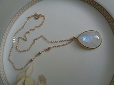 Gold Kette Mondstein 14K Gold Filled Mondstein Kette Regenbogen Mondstein