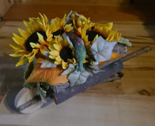  Deko Schubkarre  Holz Tischdekoration Blumenkarre Fensterdekoration