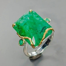 Ein Traum-Designerring-925erSilber - facettierter Beryll-14ctGold-RG:18,5-19-60