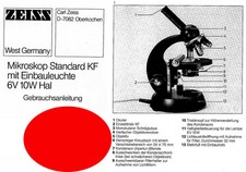ZEISS STANDARD KF Mikroskop Junior Monokular Kreuztisch Microscope BUND komplett