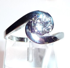 Ring 585 Gold 0.82 ct Diamant Solitär Gr 56 /17,8 mm änderbar  5,4g Verlobung WG