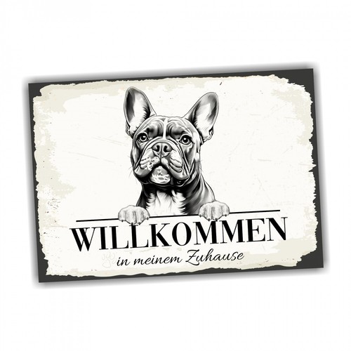 Hundeschild willkommen zuhause - hundeschild,