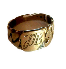 Ring Siegelring m. Initialen JIB + Diamant Gold 333 8K  Gr. 65 - 20,5 mm (1099)