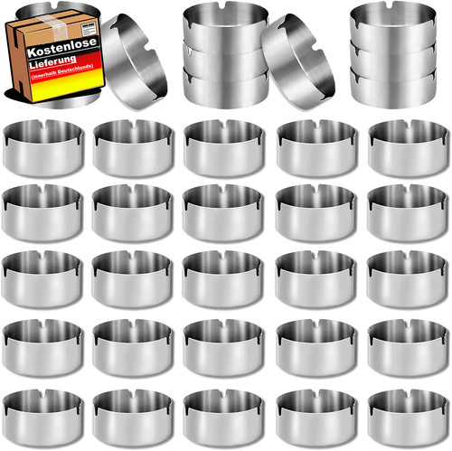 Edelstahl aschenbecher set - edelstahl,