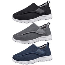 Herren Weit Diabetiker Sneaker Bequem Walkingschuhe mit Klettverschluss