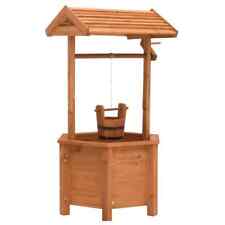 Garten Zierbrunnen Holzbrunnen Gartenbrunnen Brunnen mit Welle und Holzeimer Neu