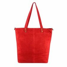 ITALy DAMEN LEDER XL TASCHE SHOPPER A4 Schultertasche Wildleder Umhängetasche