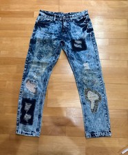 Jeans Skinny Batik Blau Mit