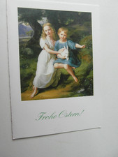 AK Frohe Ostern! 2 Kinder,Hase,Wiese,Blumen,Fluß,Wald,Berg nicht gel.