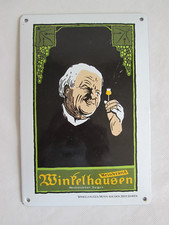 Emailschild  Winkelhausen Weinbrand  Motiv aus den 20er Jahren ( Motiv 3 )