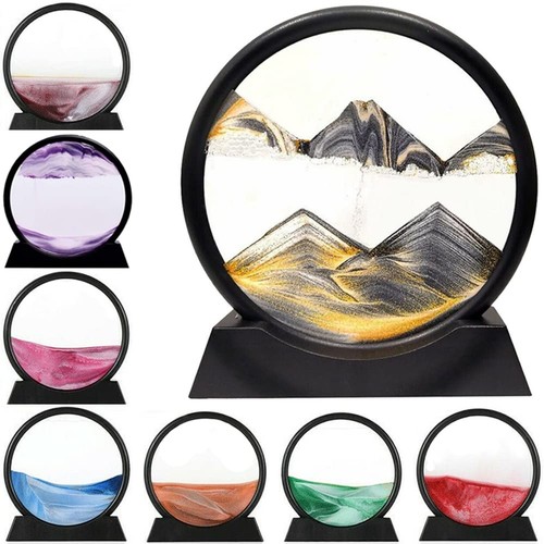 Sandkunstbild rund glas - glas, 3d