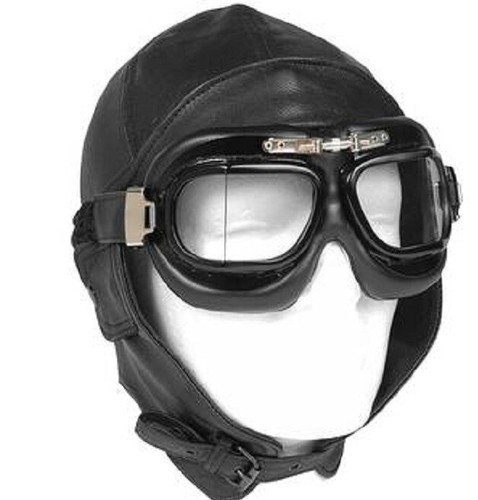 Flieger lederhaube schwarz - flieger,