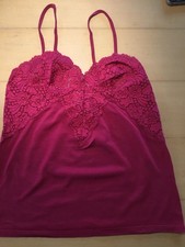 Original Seidel Hemdchen, Rot, Gr.40, Mit Spitze, Ungetragen