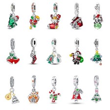 Optional Original 925 Sterling Silber Weihnachten DIY Charms CZ Fit Armbänder