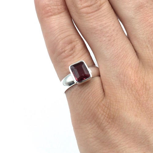 925 silber ring roter turmalin - roter,