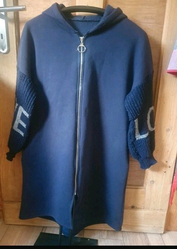 Damen long sweatjacke - ,