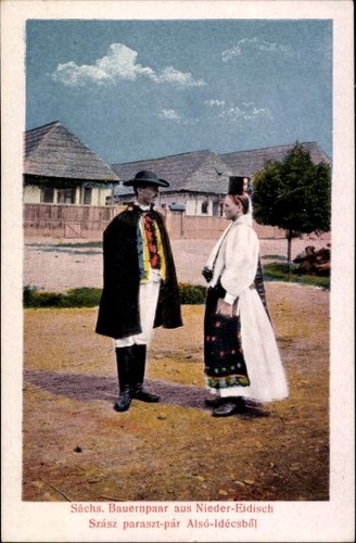 Sächsisches bauernpaar aus - ak,