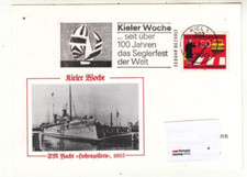 Bund Sonderkarte zur Kieler Woche 1983, mit Yacht Hohenzollern, Werbestempel