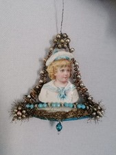  alter Christbaumschmuck Schiffchen Olive Matrose Mädchen