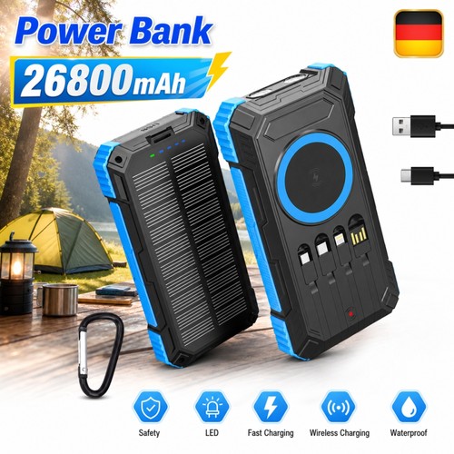 26800mah solar power bank - 26800mah,