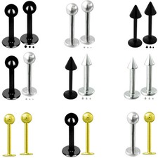 2 STÜCK 2 PIECES Labret Piercing Lippenpiercing Helix Tragus Madonna Monroe Set