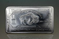 1 Unze Titanbarren American Buffalo - 1 oz .999 Fein Titan Barren Unzen Büffel