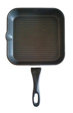 Aluguss Bratpfanne 28 x 28 cm Grillpfanne Steakpfanne schwarz gebraucht 