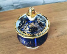 Weimar Porzellan Echt Kobalt Zuckerdose | Golddekor Handarbeit | Sammlerstück