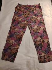 Damen Hose in Bunt mit Blumen Muster Gr. 40 Vintage
