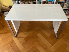 Schreibtisch, weiß, Hochglanz