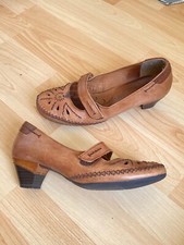 ♥ Jana Braun Gr 5 H Pumps 38 Leder Klett Verschluss Schuhe Weite H Super bequem♥