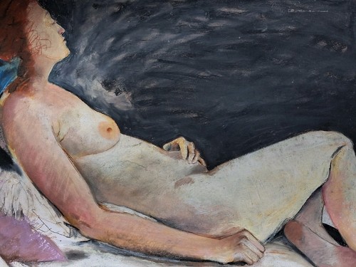 Pastell gemälde akt frau - pastell,