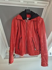 Kangaroos Damen Lederjacke Bikerjacke rot schwarz Gr.38