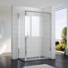 Duschkabine eckeinstieg Schiebetür Duschabtrennung Dusche 110x90x185cm Duschtür