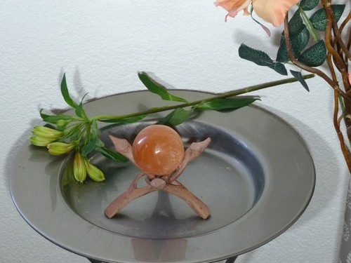 Selenit kugel orange - selenit, ca