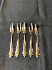 Antik 5x  WELLNER  Patent 90/15er  versilberte Kuchengabeln