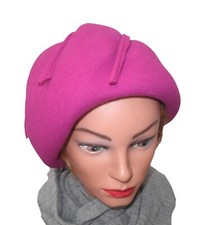 Damenhut festlich Pillbox runde Form in Fuchsia/Lilatöne Klassiker  Anlasshüte