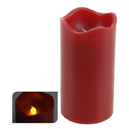 Echtwachs led kerze - 7x13cm, rot