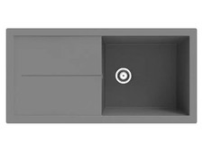 Spülbecken Cleveland, mineralbeständig, 100 x 50 cm, grau - BB