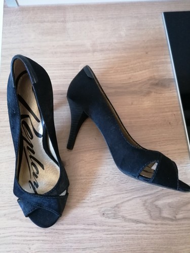 Pumps aus schwarzem satin - satin,, gr