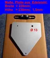 KAWA Nummernschild-Halter +Kennzeichenträger =1,5mm robust Edelstahlplatte,lacki