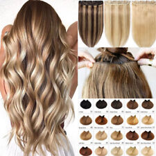 Dick Echthaar Clip in Human Hair Extensions Haarteile Ein-Stück Tressen Balayage