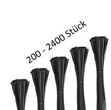 KABELBINDER Sortiment Set SCHWARZ weiss PA 6.6  Industriequalität  UV beständig 