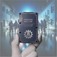 Technisches Hilfswerk THW Metall Aluminium Geldbeutel - Kartenhalter mit Gravur